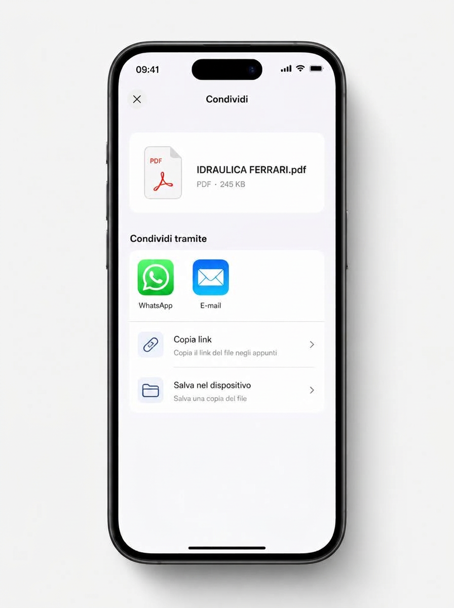 Lo invii via WhatsApp o email - passo 4